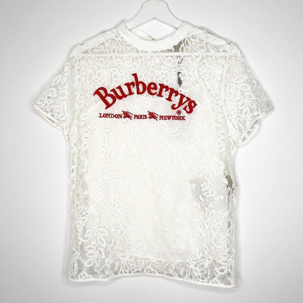 BURBERRY Embroidered Lace Top